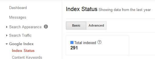 Google Index Pages in Webmaster Tools