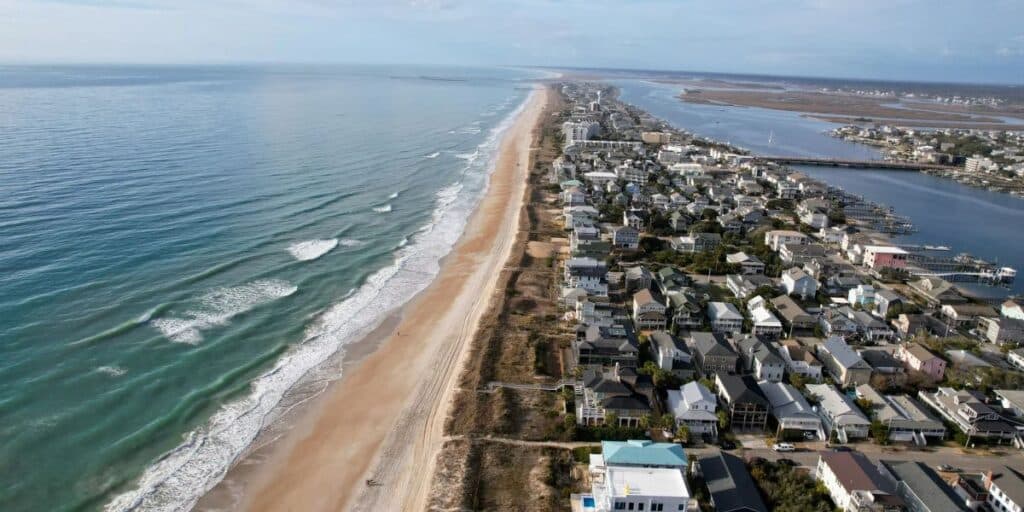 aerial view of wrightsville beach