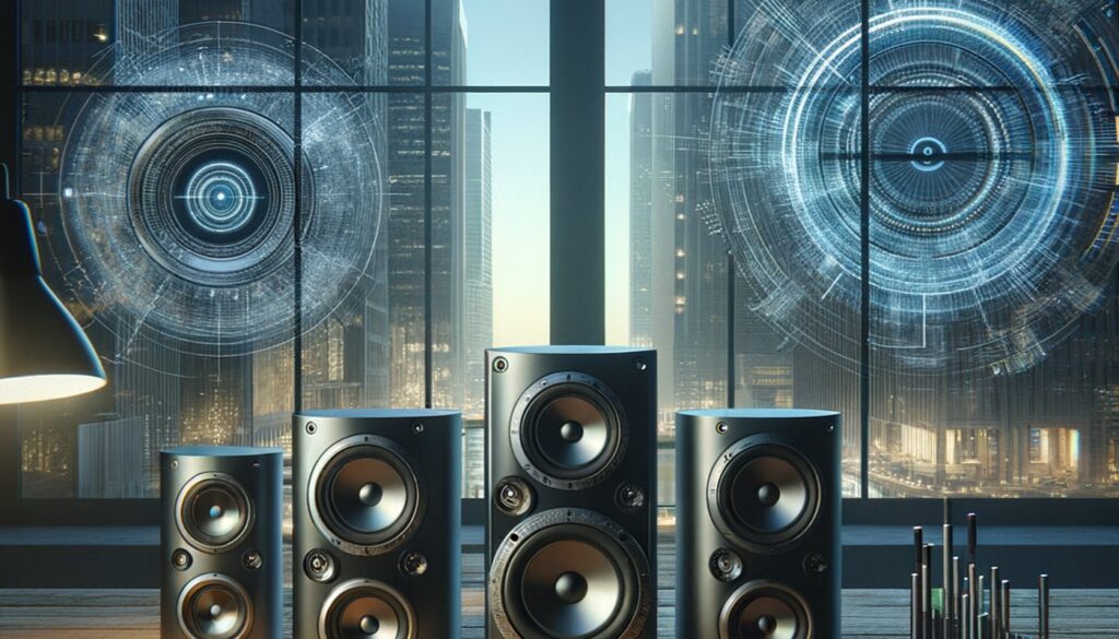 Professional technology and hi fidelity blog featured image visually representing "Dean Cacioppo's Outlook: The Future of High-Resolution Wireless Audio for Discerning Audiophiles" through symbolic imagery and modern design elements, no text overlay