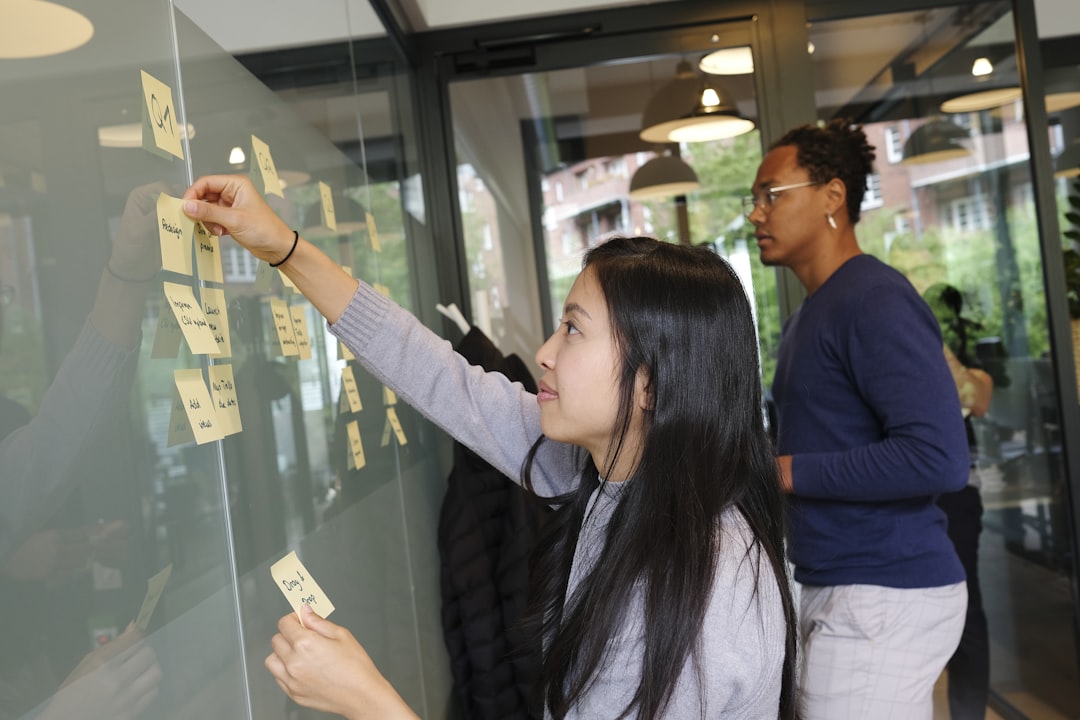 A business team collaborating around a table.