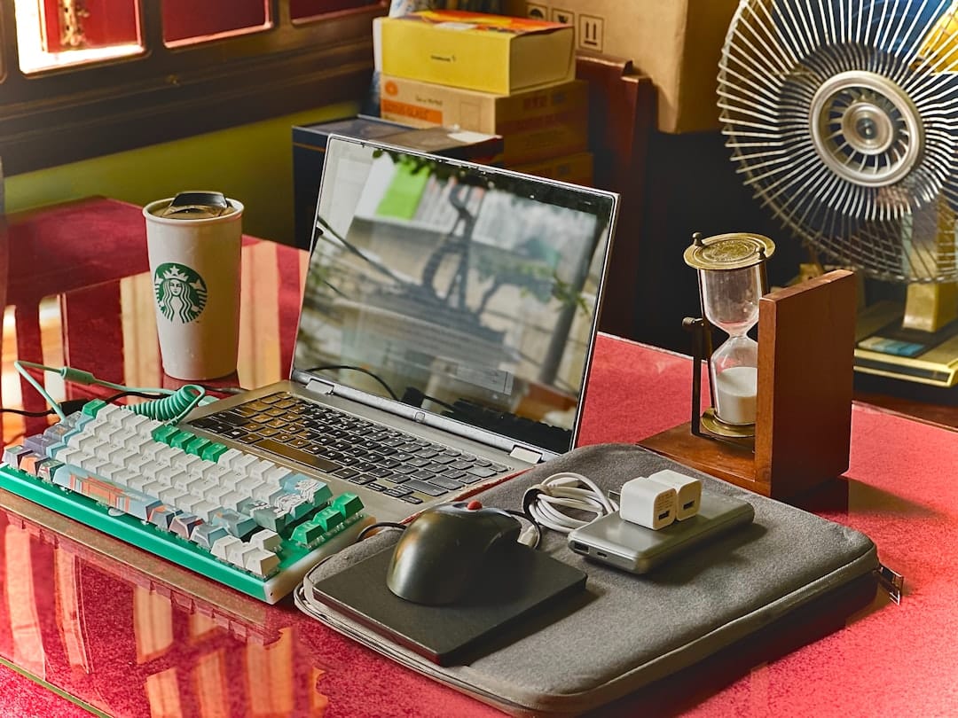 Image of a call center agent working at a computer.